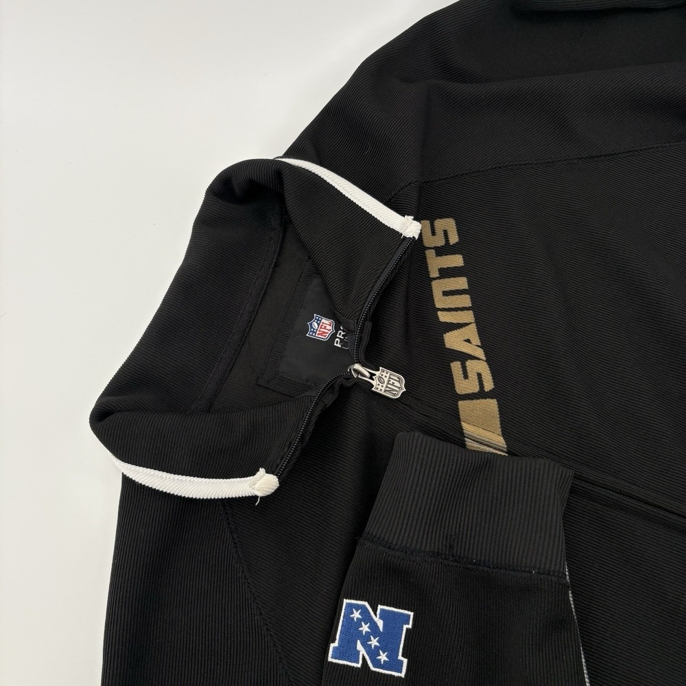 Pro Line New Orleans Saints‎ NFL Men's Full Zip Jacket Black Ribbed XLarge